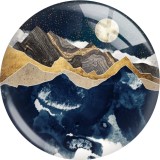 20MM views star moon glass snap button charms