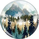 20MM views star moon glass snap button charms
