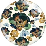 20MM flower glass snap button charms