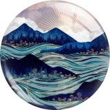 20MM views star moon glass snap button charms
