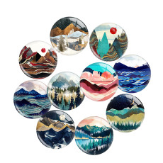 20MM views star moon glass snap button charms