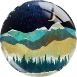 20MM views star moon glass snap button charms