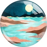 20MM cactus star moon glass snap button charms
