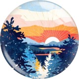 20MM views star moon glass snap button charms