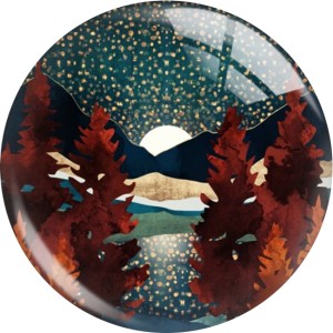 20MM views star moon glass snap button charms