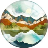 20MM views star moon glass snap button charms