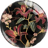 20MM flower glass snap button charms