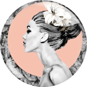 20MM Elegant lady glass snap button charms
