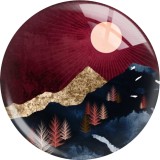 20MM views star moon glass snap button charms