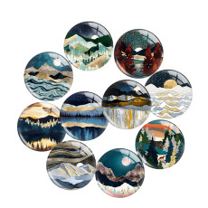 20MM views star moon glass snap button charms