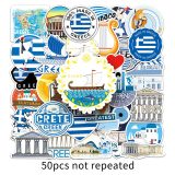 50 Greek graffiti stickers Cross border travel city civilization stickers DIY phone case luggage waterproof stickers