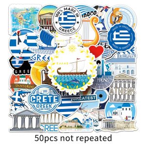 50 Greek graffiti stickers Cross border travel city civilization stickers DIY phone case luggage waterproof stickers
