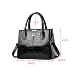 Shiny leather handbag with stone pattern, simple and large capacity one shoulder crossbody bag fit 20MM Snaps button jewelry wholesale