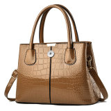 Shiny leather handbag with stone pattern, simple and large capacity one shoulder crossbody bag fit 20MM Snaps button jewelry wholesale