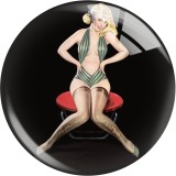 20MM Pinup Girls Sexy Women glass snap button charms