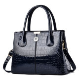 Shiny leather handbag with stone pattern, simple and large capacity one shoulder crossbody bag fit 20MM Snaps button jewelry wholesale