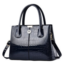 Shiny leather handbag with stone pattern, simple and large capacity one shoulder crossbody bag fit 20MM Snaps button jewelry wholesale