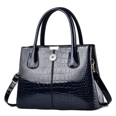 Shiny leather handbag with stone pattern, simple and large capacity one shoulder crossbody bag fit 20MM Snaps button jewelry wholesale