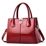 Shiny leather handbag with stone pattern, simple and large capacity one shoulder crossbody bag fit 20MM Snaps button jewelry wholesale