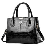 Shiny leather handbag with stone pattern, simple and large capacity one shoulder crossbody bag fit 20MM Snaps button jewelry wholesale