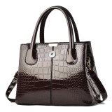 Shiny leather handbag with stone pattern, simple and large capacity one shoulder crossbody bag fit 20MM Snaps button jewelry wholesale