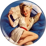 20MM Pinup Girls Sexy Women glass snap button charms