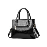 Shiny leather handbag with stone pattern, simple and large capacity one shoulder crossbody bag fit 20MM Snaps button jewelry wholesale