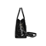 Shiny leather handbag with stone pattern, simple and large capacity one shoulder crossbody bag fit 20MM Snaps button jewelry wholesale