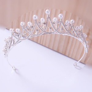 Pearl Alloy Crystal Crown Wedding Ball Party Bridal Crown