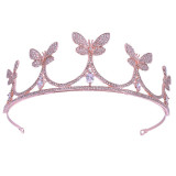 Butterfly  Alloy Crystal Crown Wedding Ball Party Bridal Crown