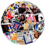 50 non repeating graffiti stickers, car body computer skateboard cartoon waterproof stickers, notebook hand tent waterproof stickers