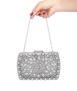 Dinner bag, handbag, diamond inlaid dress, evening bag