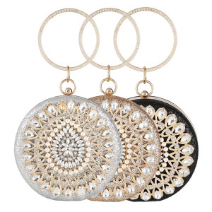 Dinner bag, handbag, diamond inlaid dress, evening bag