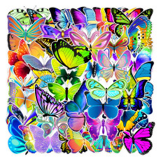 50 pieces of colorful butterfly graffiti stickers, luggage, skateboard, computer, laptop waterproof stickers