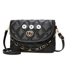 Fashionable trend large capacity chain bag, underarm bag, checkered commuting shoulder bag fit 20MM Snaps button jewelry wholesale