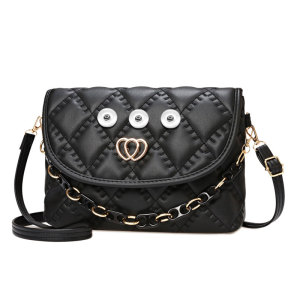Fashionable trend large capacity chain bag, underarm bag, checkered commuting shoulder bag fit 20MM Snaps button jewelry wholesale