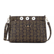 Large capacity fashionable printed shoulder bag diagonal cross bag fit 20MM Snaps button jewelry wholesale