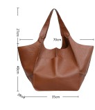 Large Bag Soft Leather Large Capacity One Shoulder Handheld Tote Bag