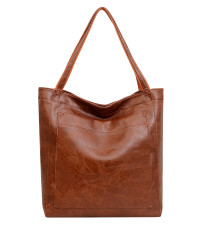 Oil wax leather handbag, commuting women's bag, shoulder bag