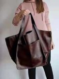 Large Bag Soft Leather Large Capacity One Shoulder Handheld Tote Bag
