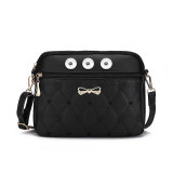 Crossbody Shoulder Bag with Heart Embroidery Large Capacity Crossbody Bag fit 20MM Snaps button jewelry wholesale
