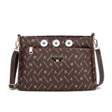 Large capacity fashionable printed shoulder bag diagonal cross bag fit 20MM Snaps button jewelry wholesale