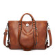 Large Capacity Oil Wax Leather Tote Bag Single Shoulder Diagonal Straddle Handbag fit 20MM Snaps button jewelry wholesale