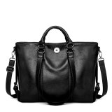 Large Capacity Oil Wax Leather Tote Bag Single Shoulder Diagonal Straddle Handbag fit 20MM Snaps button jewelry wholesale