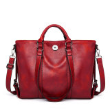 Large Capacity Oil Wax Leather Tote Bag Single Shoulder Diagonal Straddle Handbag fit 20MM Snaps button jewelry wholesale