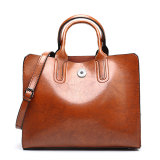 Fashionable Antique Oil Wax Leather Handheld One Shoulder Crossbody Tote Bag fit 20MM Snaps button jewelry wholesale