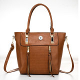 Large Capacity Handbag Oil Wax Leather Fashion One Shoulder Crossbody Bucket Bag fit 20MM Snaps button jewelry wholesale