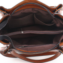 Fashionable oil wax leather one shoulder crossbody carrying bag fit 20MM Snaps button jewelry wholesale