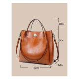 Fashionable oil wax leather one shoulder crossbody carrying bag fit 20MM Snaps button jewelry wholesale