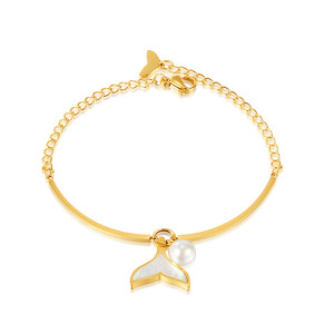 Stainless Steel Shell Human Fish Tail Pearl Bracelet